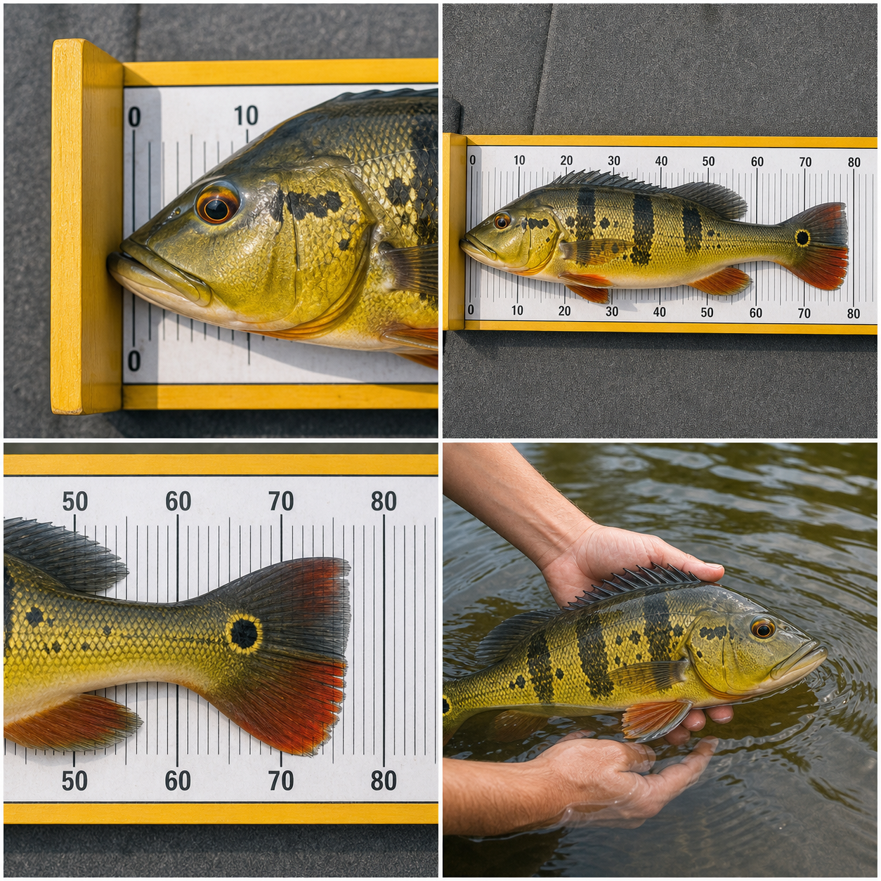 Exemplo correto de medição do peixe